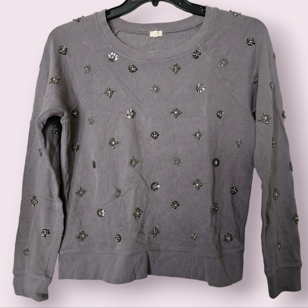 J. Crew factory Embellished Sweatershirt Size‎ S